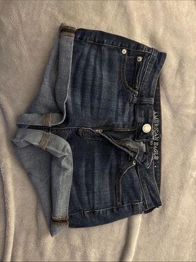 American Eagle Outfitters Indigo Roll-Cuff Denim Shorts